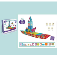 Магнітний конструктор CH 1015 (8) “Човен”, 110 деталей, в коробці