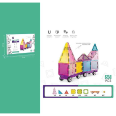 Магнітний конструктор CH 1055 (12) “Будинок на колесах”, 68 деталей, в коробці