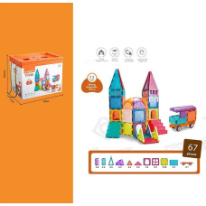 Магнітний конструктор CH 1132 (8) “Будинок”, машинка, 67 деталей, в коробці