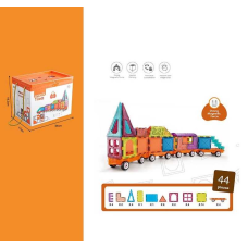 Магнітний конструктор CH 1134 (12) 44 деталі, платформи з колесами, інструкція, в коробці