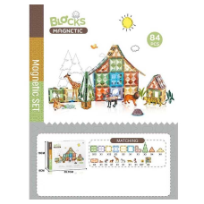 Магнітний конструктор CH 1211 (12) “Зоопарк”, 84 деталі, фігурки тварин, в коробці