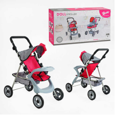 Візок для ляльок SO 6916-7 (6) металева основа, додатковий кошик, складний каптур, в коробці