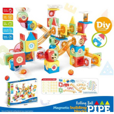 Магнітний конструктор F 0233 (18/2) 238 елементів, кульки, тунелі, наліпки, в коробці