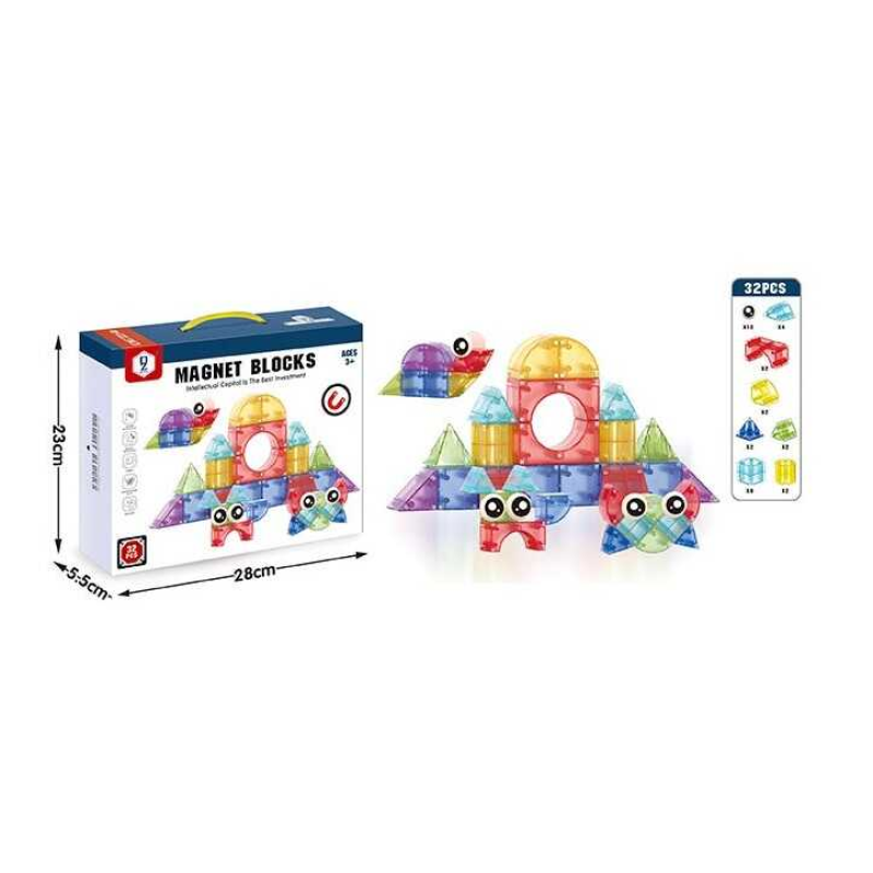 Магнітний конструктор HD 141 A (60/2) 32 деталі, магнітні очі, різні фігури, в коробці Магнітний конструктор HD 141 A (60/2) 32 деталі, магнітні очі, різні фігури, в коробці