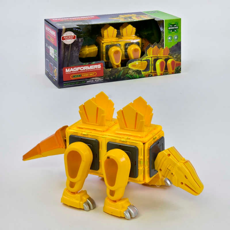 Магнітний конструктор LQ 625 (16/2) “Динозавр“, 20 деталей, світло, звук, в коробці Магнітний конструктор LQ 625 (16/2) “Динозавр“, 20 деталей, світло, звук, в коробці