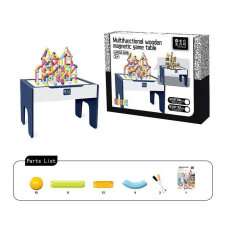 Магнітний конструктор XC-B 28 (4) 32 деталі, дерев’яний стіл 55х38х39 см, двостороння дошка для малювання, маркери, в коробці