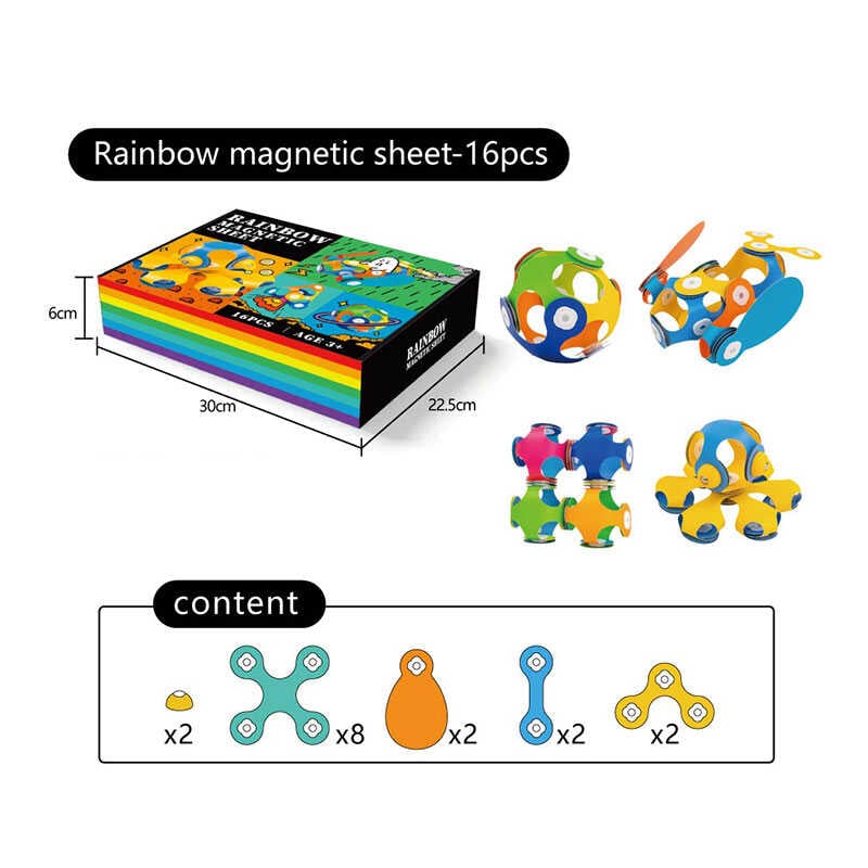Магнітний конструктор XC-D 15 Штрих = 60301 (36/2) 16 деталей, в коробці