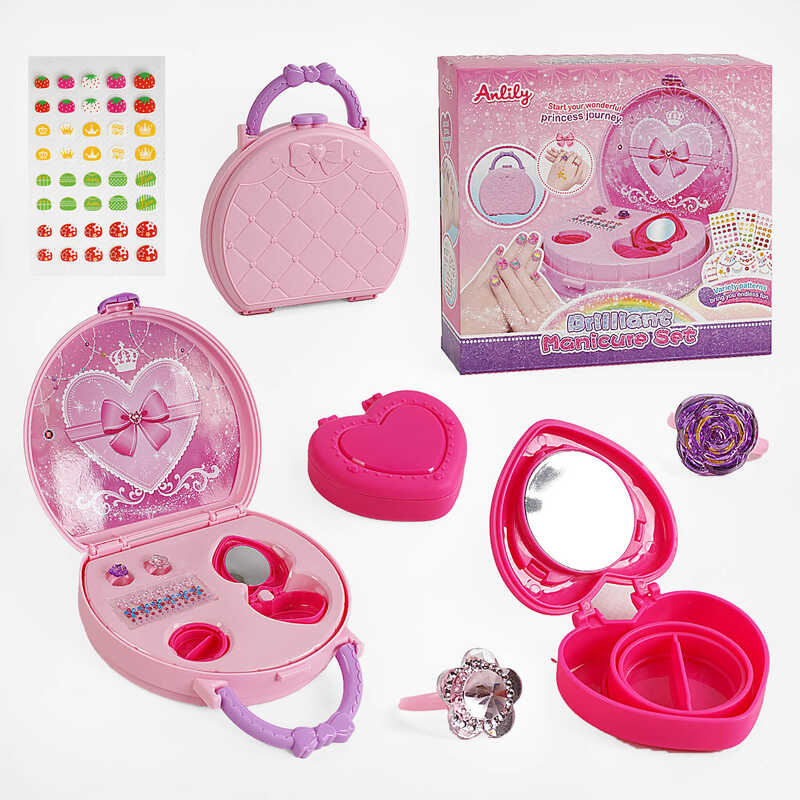 Манікюрний набір 55003 А (36) наклейки на нігті, перекладні татуювання, стрази, в коробці