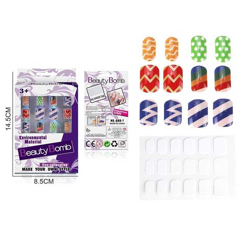 Манікюрний набір 888-7 (1440/3) двостороння липка стрічка, накладні нігті, в коробці