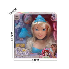 Манекен для зачісок LK 1712 A (48/2) аксесуари, гребінець, корона, в коробці