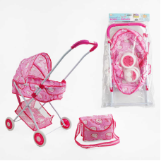 Візок для ляльок ТК 19-705 (24/2) “TK Group“, складна конструкція, пупс до 45 см, сумочка, кошик, металевий каркас, в пакеті