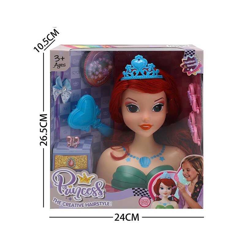 Манекен для зачісок LK 1712 D (48/2) аксесуари, гребінець, корона, в коробці