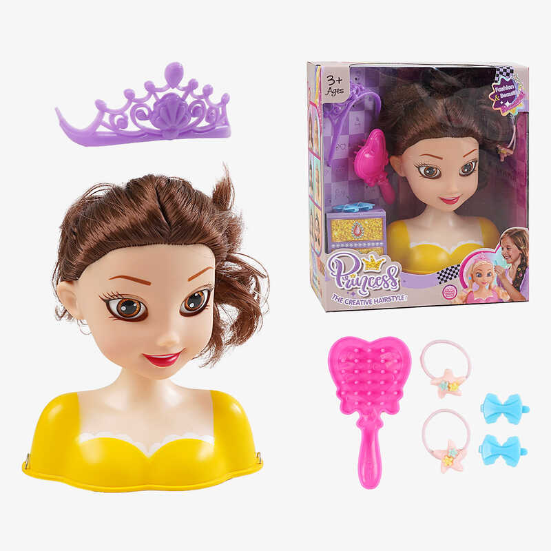 Манекен для зачісок LK 1714 (96/2) гребінець, аксесуари, корона, в коробці Манекен для зачісок LK 1714 (96/2) гребінець, аксесуари, корона, в коробці