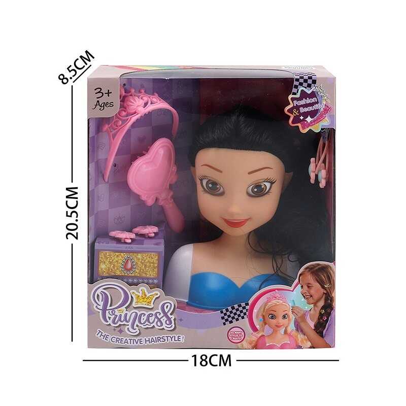 Манекен для зачісок LK 1714 C (96/2) аксесуари, гребінець, корона, в коробці Манекен для зачісок LK 1714 C (96/2) аксесуари, гребінець, корона, в коробці