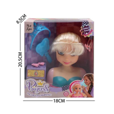 Манекен для зачісок LK 1714 D (96/2) аксесуари, гребінець, корона, в коробці