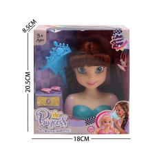 Манекен для зачісок LK 1714 E (96/2) аксесуари, гребінець, корона, в коробці