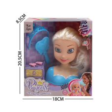 Манекен для зачісок LK 1714 F (96/2) аксесуари, гребінець, корона, в коробці