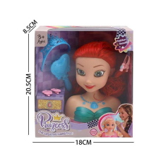 Манекен для зачісок LK 1714 G (96/2) аксесуари, гребінець, корона, в коробці