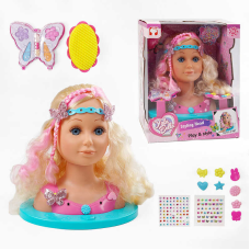 Манекен для зачісок YL 888 C-1 (8) манекен для зачісок та макіяжу, світловий ефект, з аксесуарами, в коробці