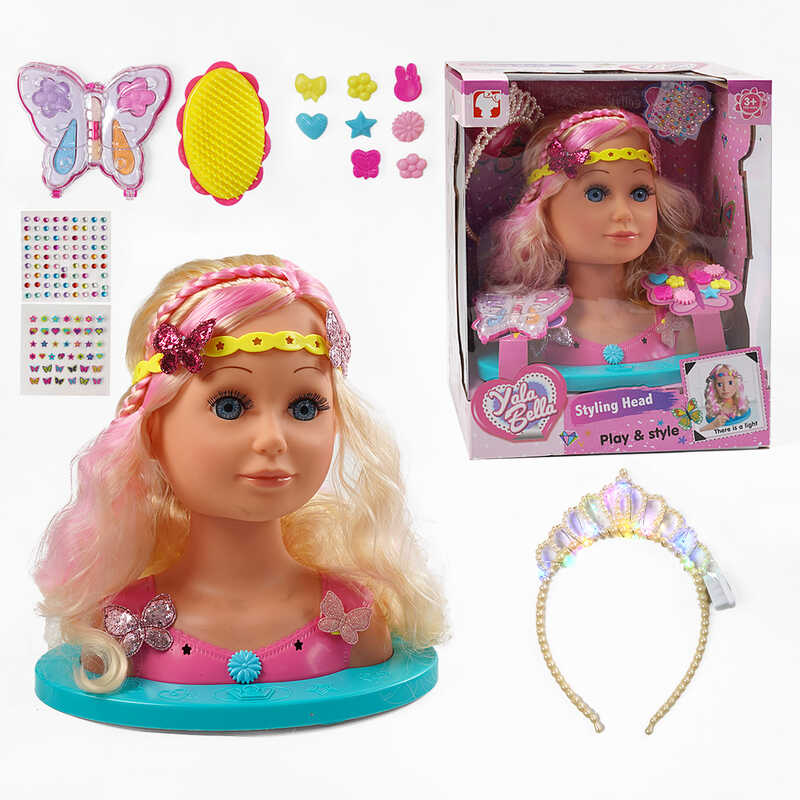 Манекен для зачісок YL 888 D-1 (8) манекен для зачісок та макіяжу, світловий ефект, з аксесуарами, в коробці