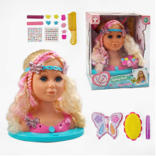 Манекен для зачісок YL 888 E-1 (8) манекен для зачісок та макіяжу, світловий ефект, з аксесуарами, в коробці