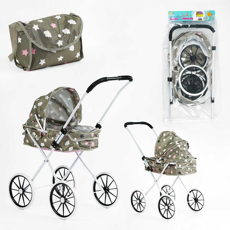 Візок для ляльок ТК 54-366 (24/2) “TK Group“, складна конструкція, пупс до 45 см, сумочка, в пакеті
