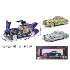 Машина 1901-263 A (24) 3 види, масштаб 1:24, металопластикова, інерція, підсвічування фар, звуки, відкриваються дверцята, капот та багажник, від батарейок, в коробці, ВИДАЄТЬСЯ МІКС ВИДІВ