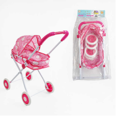 Візок для ляльок ТК 93-472 (24/2) “TK Group“, складна конструкція, пупс до 35 см, металевий каркас, в пакеті