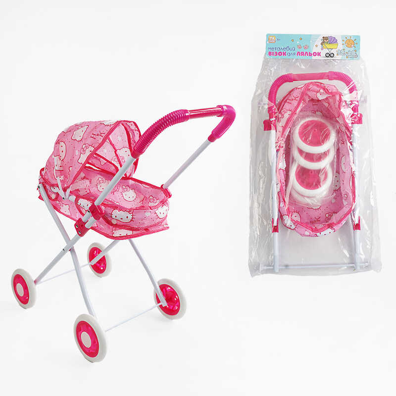 Візок для ляльок ТК 93-472 (24/2) “TK Group“, складна конструкція, пупс до 35 см, металевий каркас, в пакеті