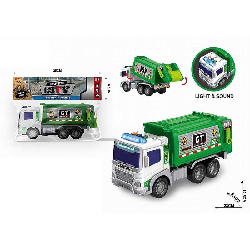 Машина 66-12 B (72) “Сміттєвоз”, звуки, підсвічування, інерція, гумові колеса, рухливі елементи, в пакеті
