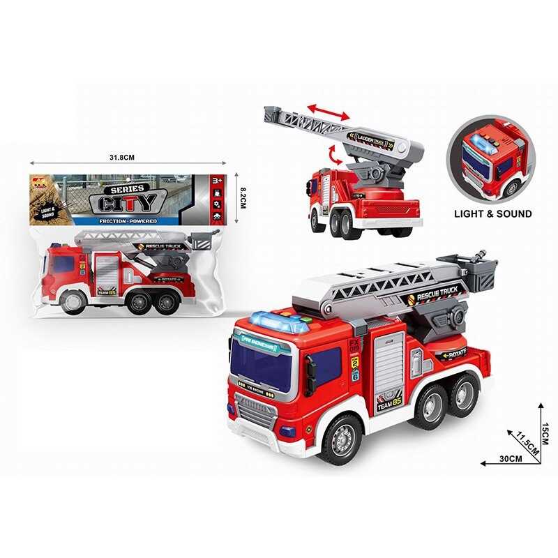 Машина 66-3 F (36) “Пожежна машина”, звуки, підсвічування, інерція, гумові колеса, рухливі елементи, в пакеті