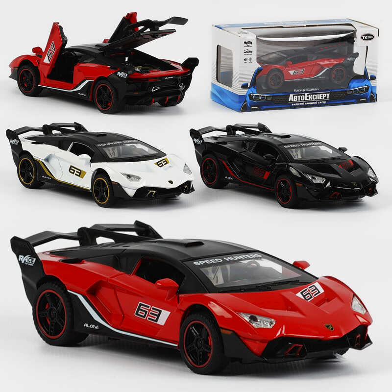 Машина 72009 (48) “Авто Експерт“ 3 кольори, металопластик, 1:32, звук, світло, інерція, відчиняються двері, багажник, у коробці, МІКС