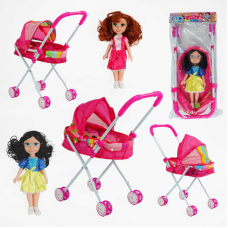 Візок з лялькою YL 1016 B (36) висота ляльки 35 см, у пакеті 