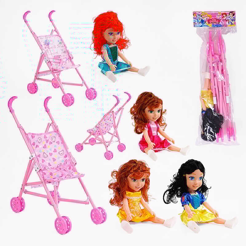 Візок з лялькою YL 1017 B (48) висота ляльки 35 см, у пакеті