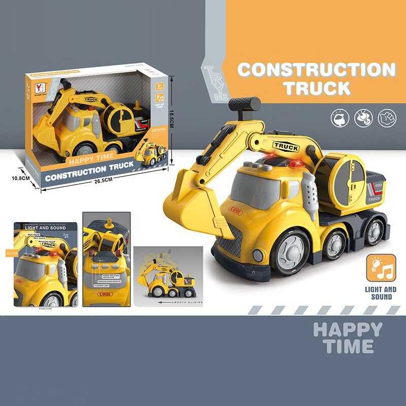 Машина 98-323 A (48/2) підсвічування, звукові ефекти, механічне обертання кабіни, тріскачка, рухомі деталі, в коробці