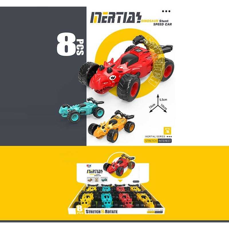 Машина 987 K-05 (24/2) ЦІНА ЗА 8 ШТУК В БЛОЦІ, “Динозавр“, відкриває пащу, розтягує тіло, вертикальна їзда, інерція, в коробці