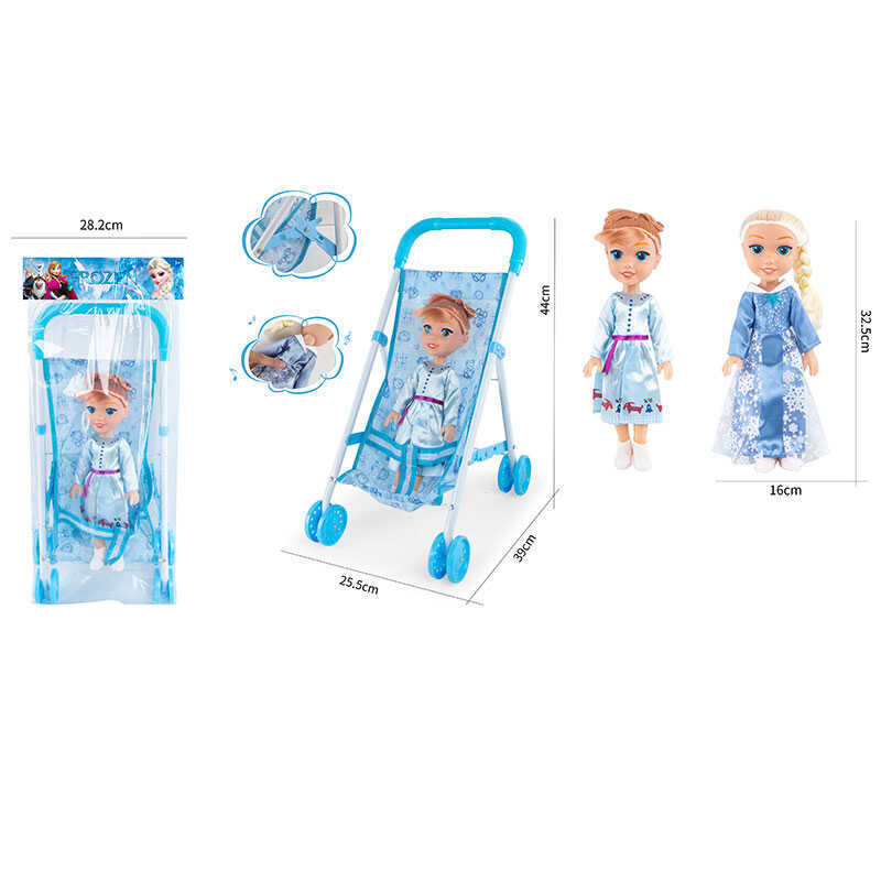 Візок з лялькою YL 1032 A (48) 2 види, металева основа, висота ляльки 35 см, у пакеті