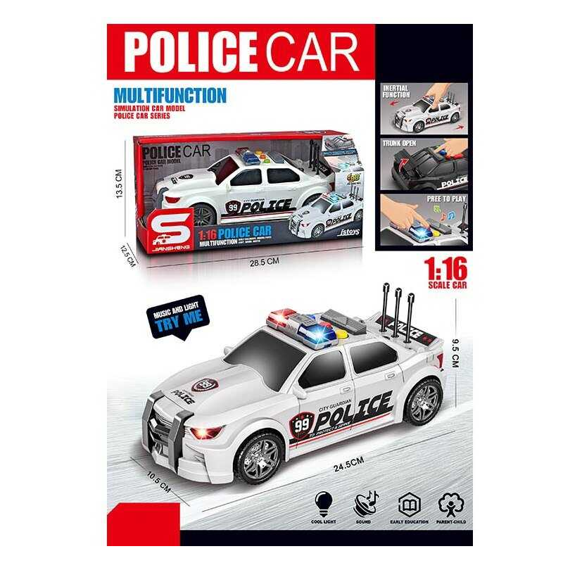 Машина JS 124 B (48) “Поліція”, масштаб 1:16, тематичні сигнали, підсвічування, інерція, відкривається багажник, в коробці