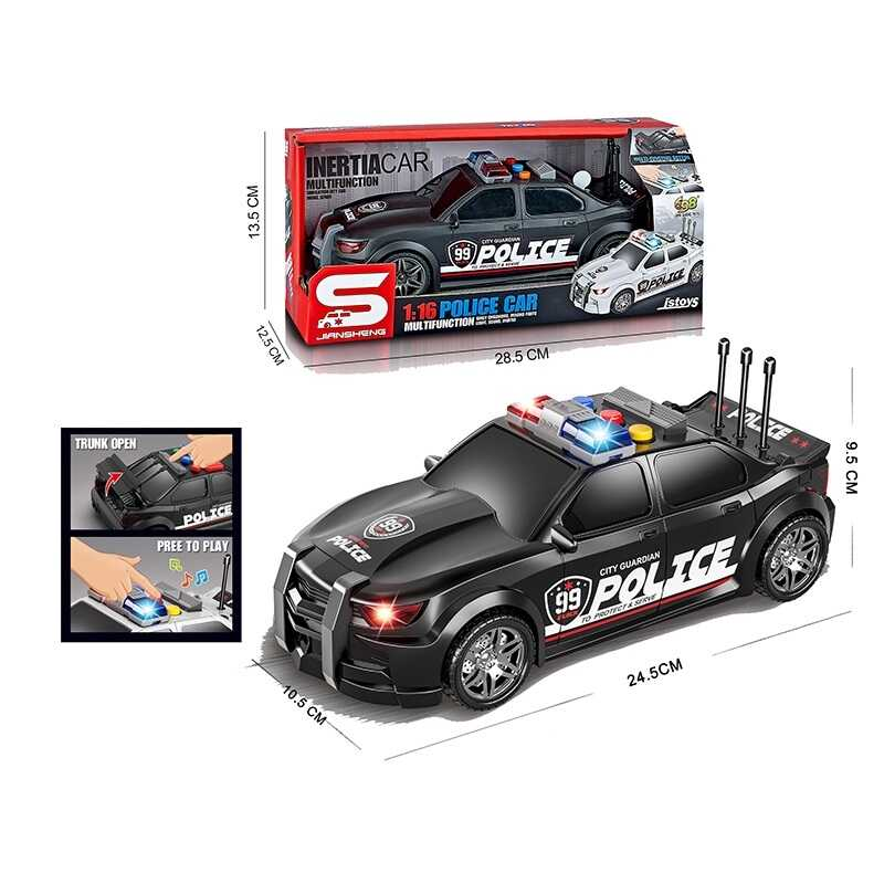 Машина JS 124 C (48) “Поліція”, масштаб 1:16, тематичні сигнали, підсвічування, інерція, відкривається багажник, в коробці