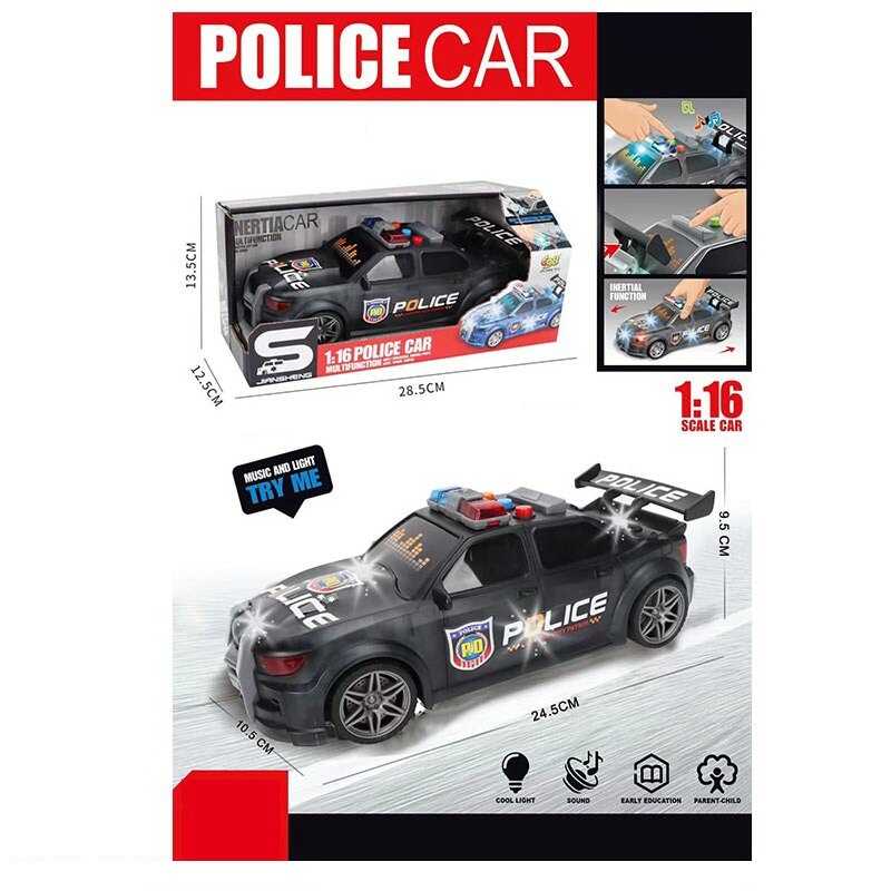 Машина JS 124 I (48) “Поліція“, масштаб - 1:16, інерція, підсвічування, звук, рухомі елементи, в коробці