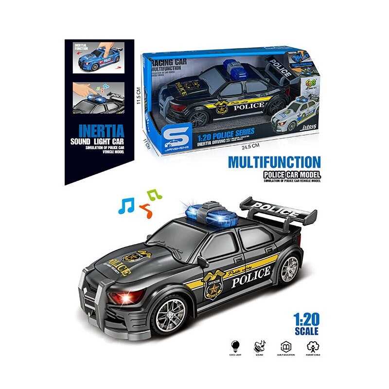 Машина JS 167 E (72/2) “Поліцейська машина“, звук, підсвітка, масштаб 1:20, гумові колеса, інерція, в коробці