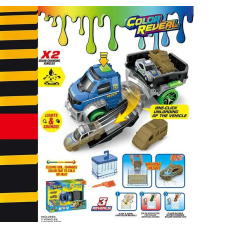 Машина SK 337 JB (30) 2 металопластикові машинки, змінює колір, піпетка, механічний запускач, рухливі елементи, звук, підсвічування, в коробці