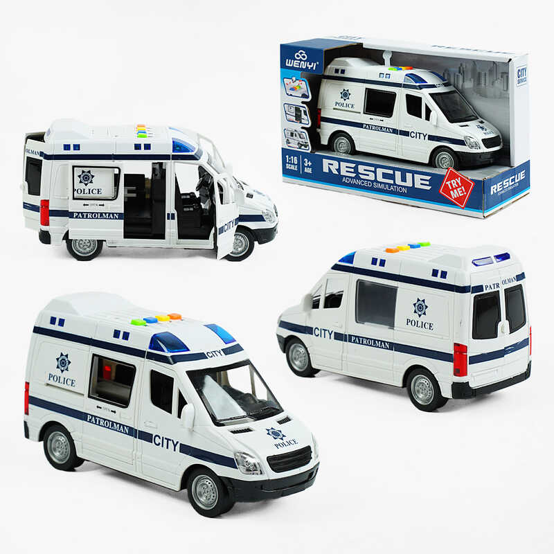 Машина WY 590 F (36) “Поліція“, підсвічування, звуки, інерція, в коробці