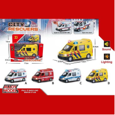 Машина XG 879-107 A (108/2) металопластик, інерція, масштаб 1:32, звуки, підсвічування, відкриваються дверцята, в коробці, ВИДАЄТЬСЯ МІКС ВИДІВ