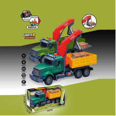 Машина музична 687-50 A (24/2) ШТРИХ=11377 2 кольори, “Вантажівка“, підсвічування, звукові ефекти, механічне підіймання стріли, інерція, аксесуари, в коробці, ВИДАЄТЬСЯ МІКС ВИДІВ