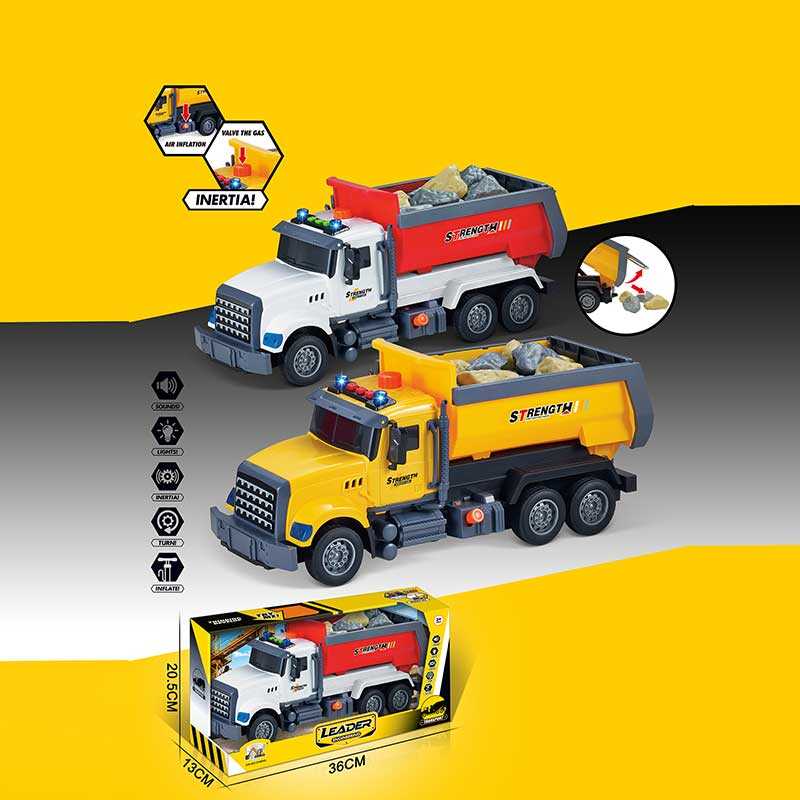 Машина музична 687-52 C (24/2) 2 види, “Вантажівка“, підсвічування, звукові ефекти, інерція, рухомі деталі, аксесуари, в коробці