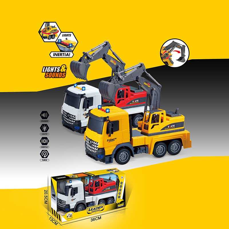 Машина музична 687-54 A (24/2) 2 види, “Екскаватор“, підсвічування, звукові ефекти, рухомі деталі, інерція, в коробці