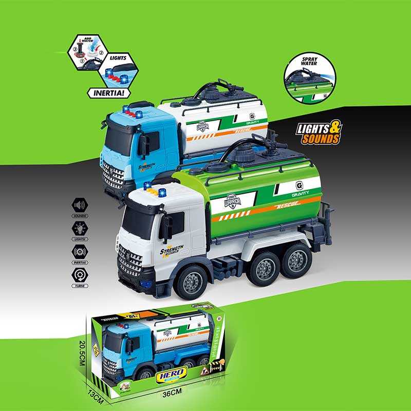 Машина музична 687-57 B (24/2) 2 види, “Спецтехніка“, підсвічування, звукові ефекти, інерція, бризкає водою, рухомі деталі, в коробці