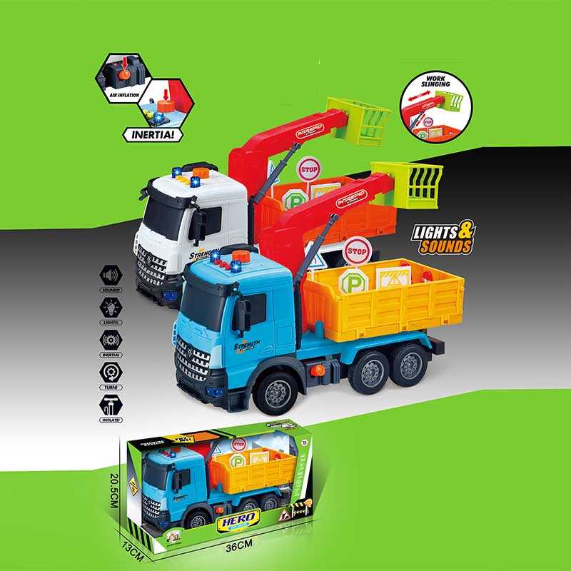 Машина музична 687-58 B (24/2) 2 кольори, “Вантажівка“, підсвічування, звукові ефекти, інерція, рухомі деталі, аксесуари, в коробці, ВИДАЄТЬСЯ МІКС 