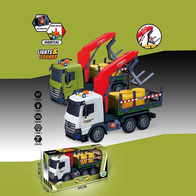 Машина музична 687-60 B (24/2) 2 кольори, “Вантажівка“, підсвічування, звукові ефекти, інерція, рухомі деталі, муляжі вантажу, в коробці, ВИДАЄТЬСЯ МІКС 